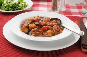 Hearty and Healthy Roast Beef Stew in Bowl 